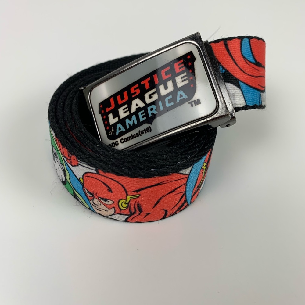 Justice league heroes belt multicolor metal clasp